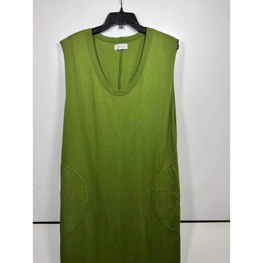 VELVET By Graham & Spencer Cotton Sleeveless Midi Dress Size Small Grass Green - Picture 2 of 9